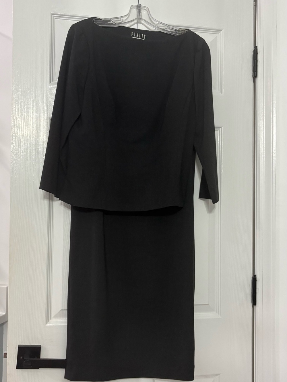 Elegant Finity Black Midi Dress with Matching Jacket